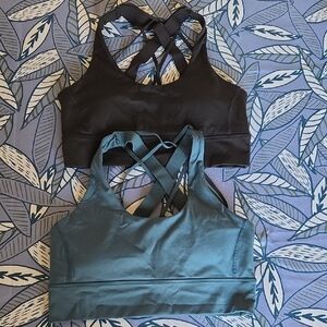 Balance Size M Black and Teal Sports Bras